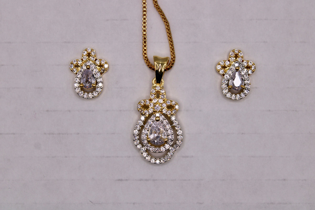 Cubic Zirconia Pendant Set - E1207