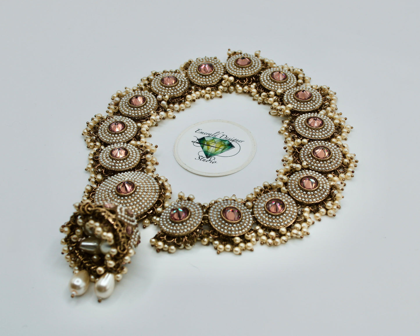 Vintage Zirconia and Faux Pearl Choti - E7019