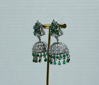 Floral Cubic Zirconia Jhumki Set - E825