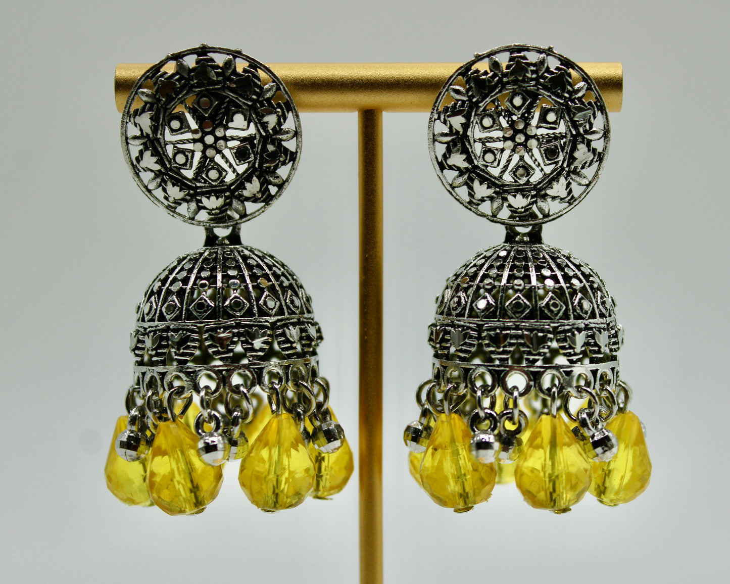 Acrylic Bead and Ghungroo Jhumki Set - E7004