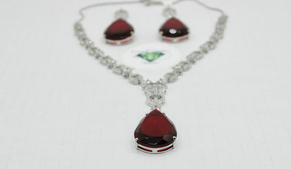 Pear-Cut Cubic Zirconia Necklace Set - E831