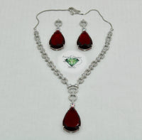 Pear-Cut Cubic Zirconia Necklace Set - E831