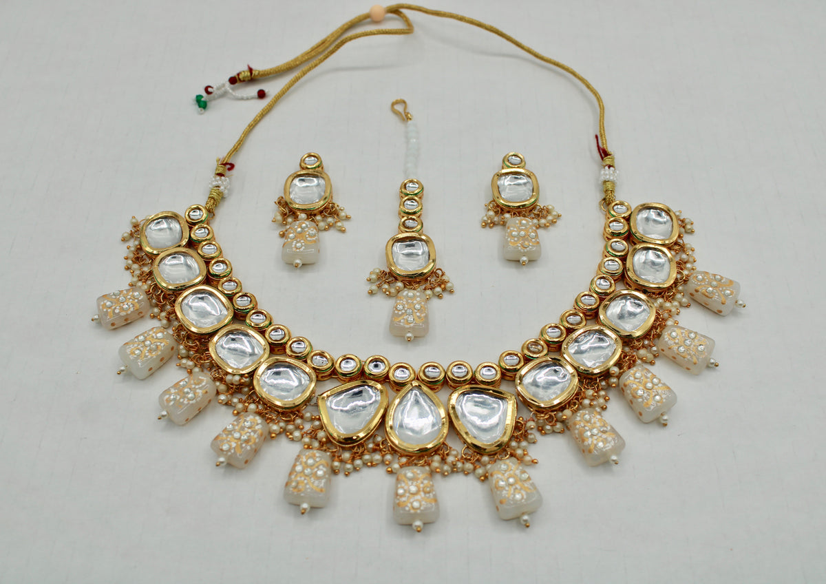 Fusion Meena Kundan Necklace Set - E1401