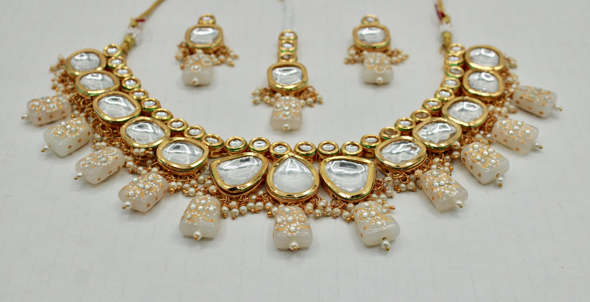 Fusion Meena Kundan Necklace Set - E1401