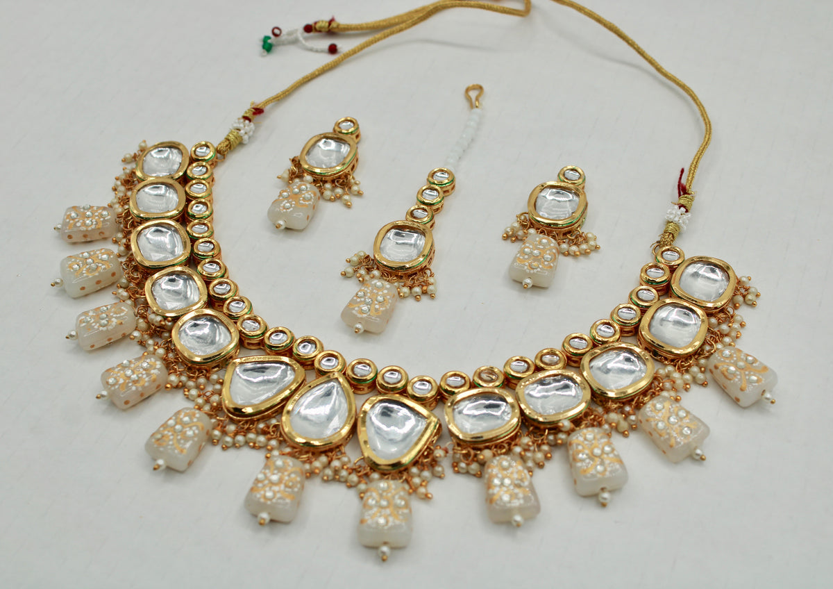 Fusion Meena Kundan Necklace Set - E1401