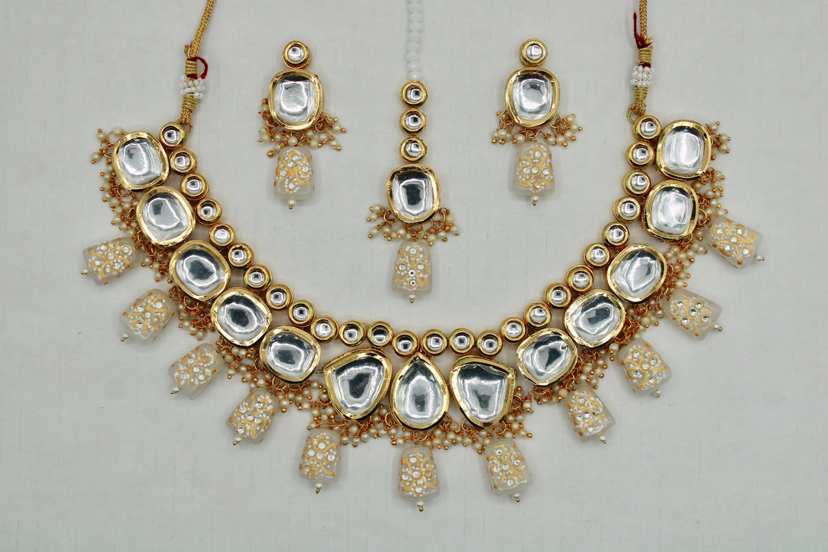 Fusion Meena Kundan Necklace Set - E1401