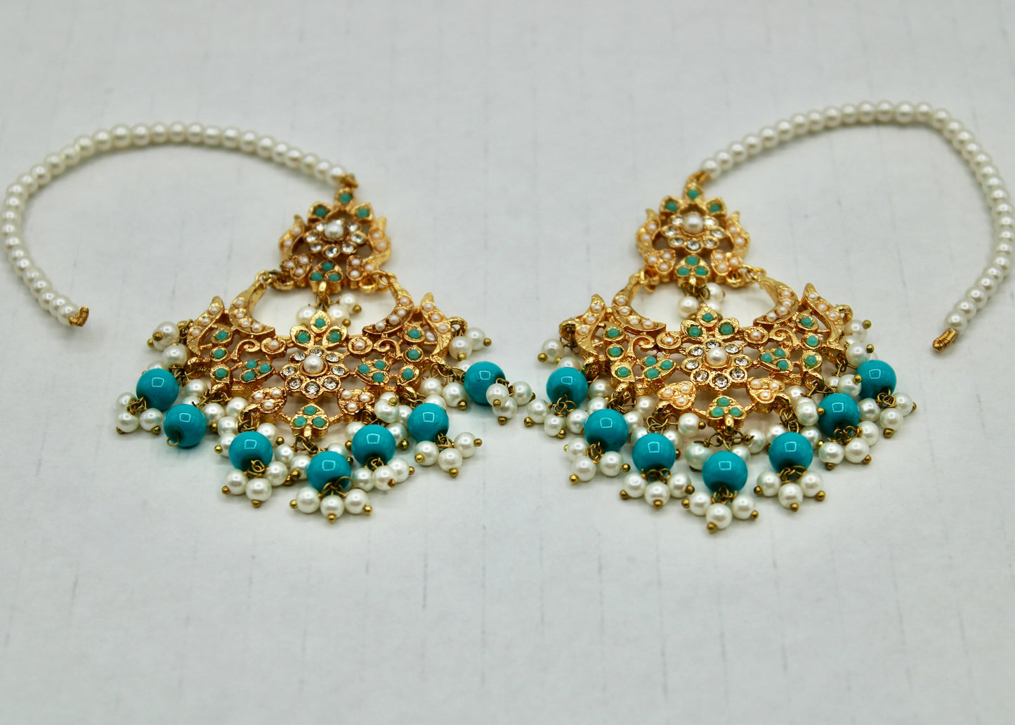 Semi-Precious Hyderabadi Earrings - E7035