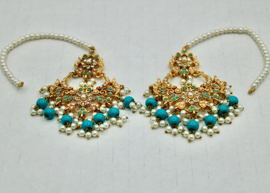 Semi-Precious Hyderabadi Earrings - E7035