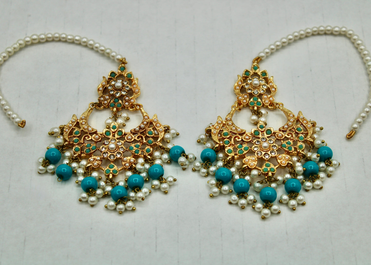 Semi-Precious Hyderabadi Earrings - E7035