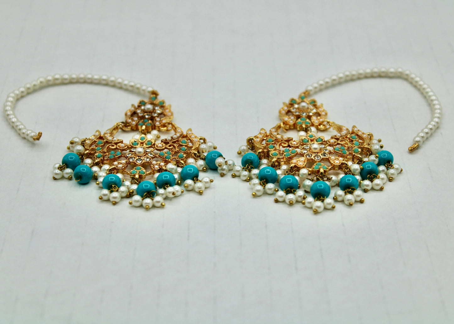 Semi-Precious Hyderabadi Earrings - E7035