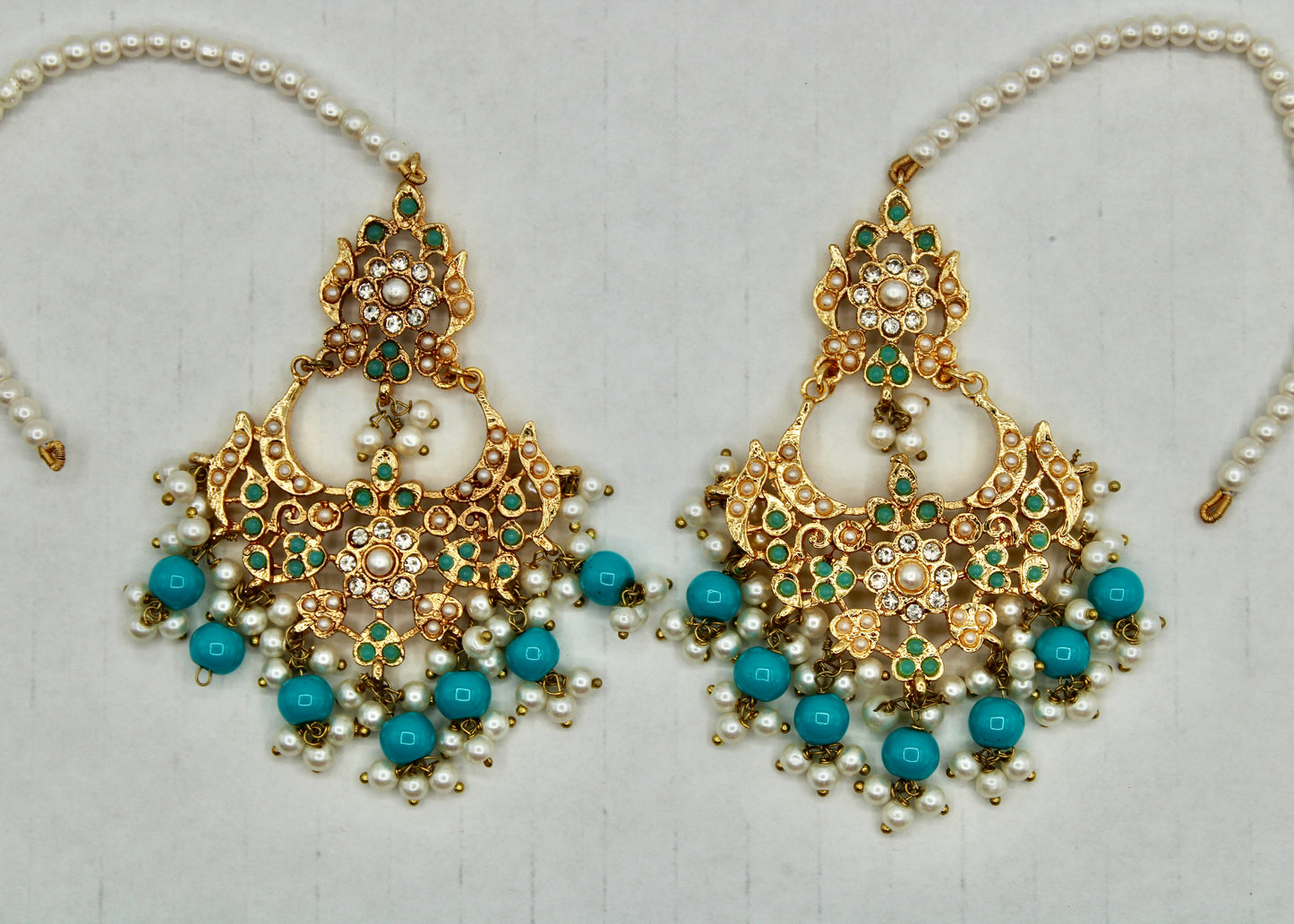 Semi-Precious Hyderabadi Earrings - E7035