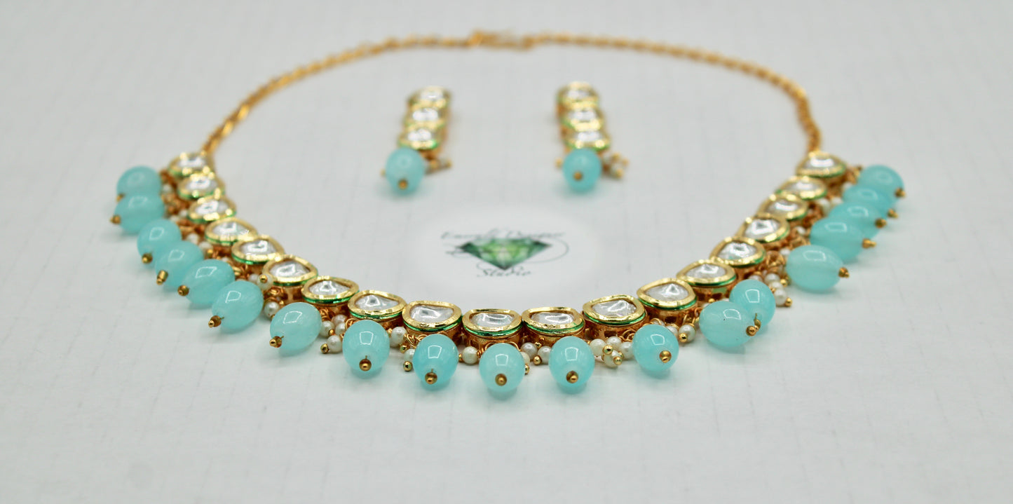 Fusion Kundan Necklace Set - E1982