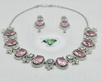 Oval-Cut Cubic Zirconia Necklace Set - E800