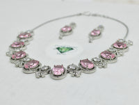 Oval-Cut Cubic Zirconia Necklace Set - E800