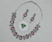 Oval-Cut Cubic Zirconia Necklace Set - E800