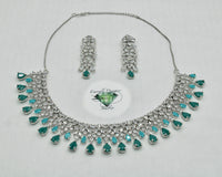 Two-Toned Cubic Zirconia Necklace Set - E798