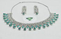 Two-Toned Cubic Zirconia Necklace Set - E798