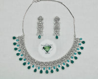 Two-Toned Cubic Zirconia Necklace Set - E798