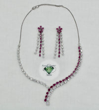 Two-Toned Cubic Zirconia Necklace Set - E808