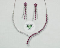 Two-Toned Cubic Zirconia Necklace Set - E808