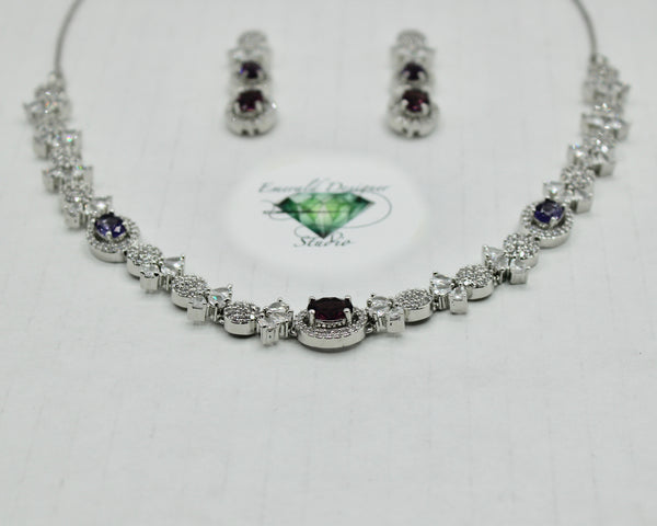 Cubic Zirconia Necklace Set - E854