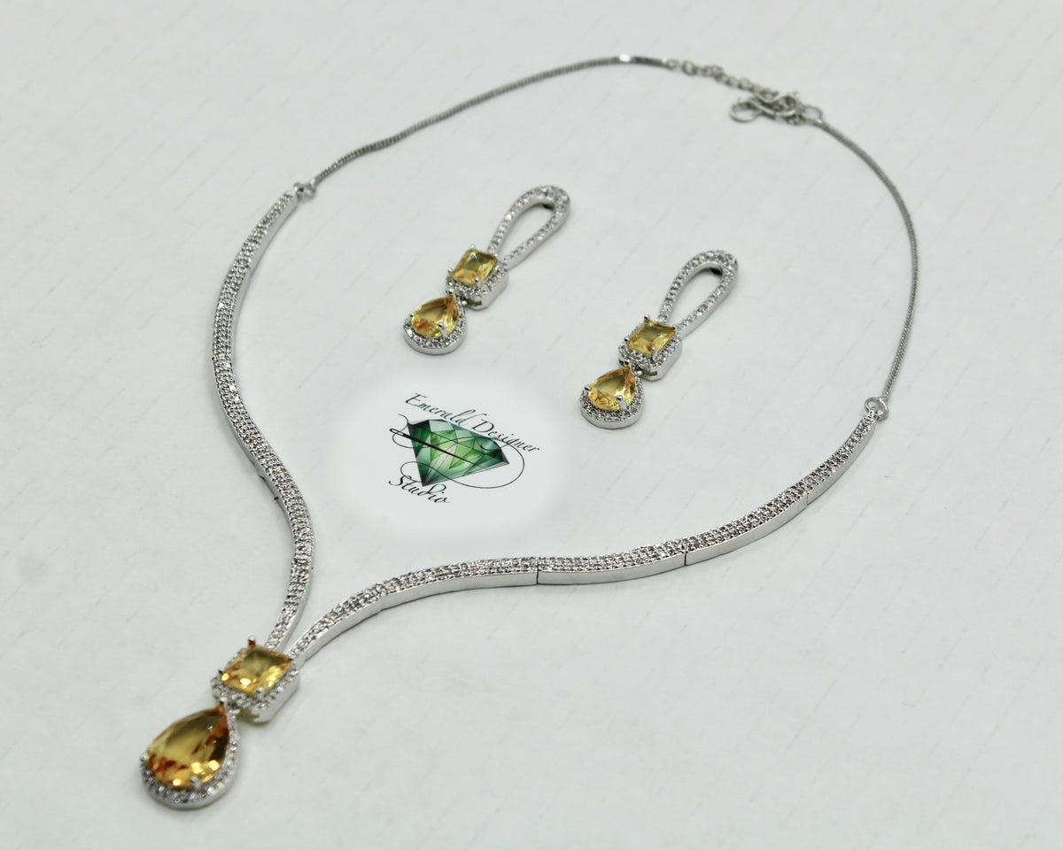 Cubic Zirconia Necklace Set - E857