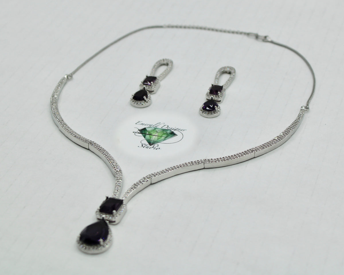 Cubic Zirconia Necklace Set - E857