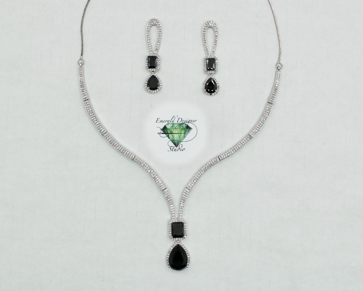 Cubic Zirconia Necklace Set - E857