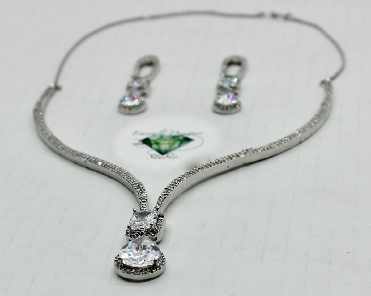 Cubic Zirconia Necklace Set - E857