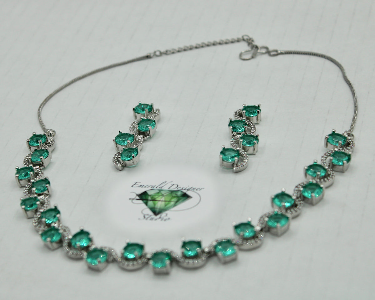 Cubic Zirconia Necklace Set - E844