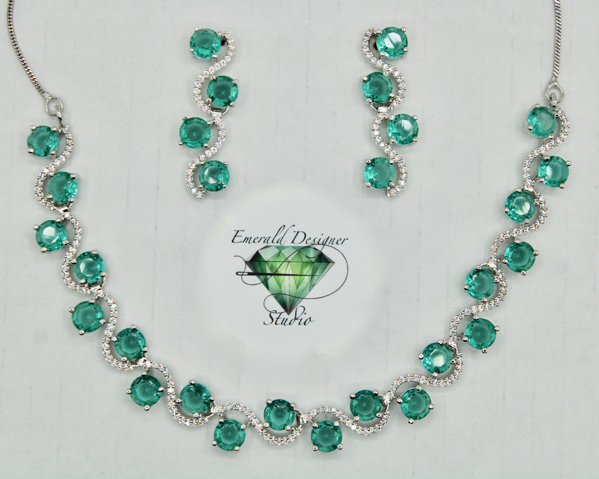 Cubic Zirconia Necklace Set - E844