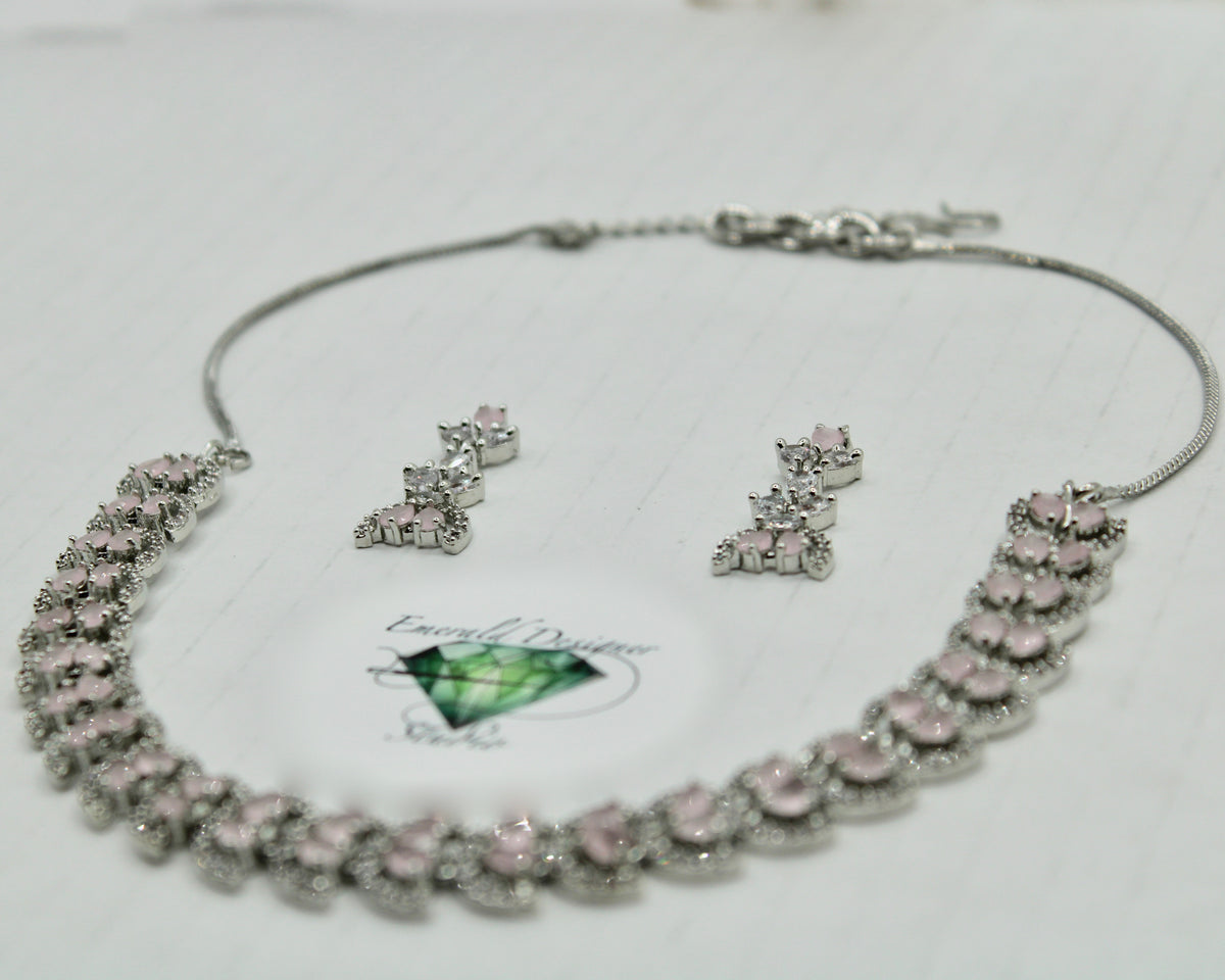 Cubic Zirconia Necklace Set - E871