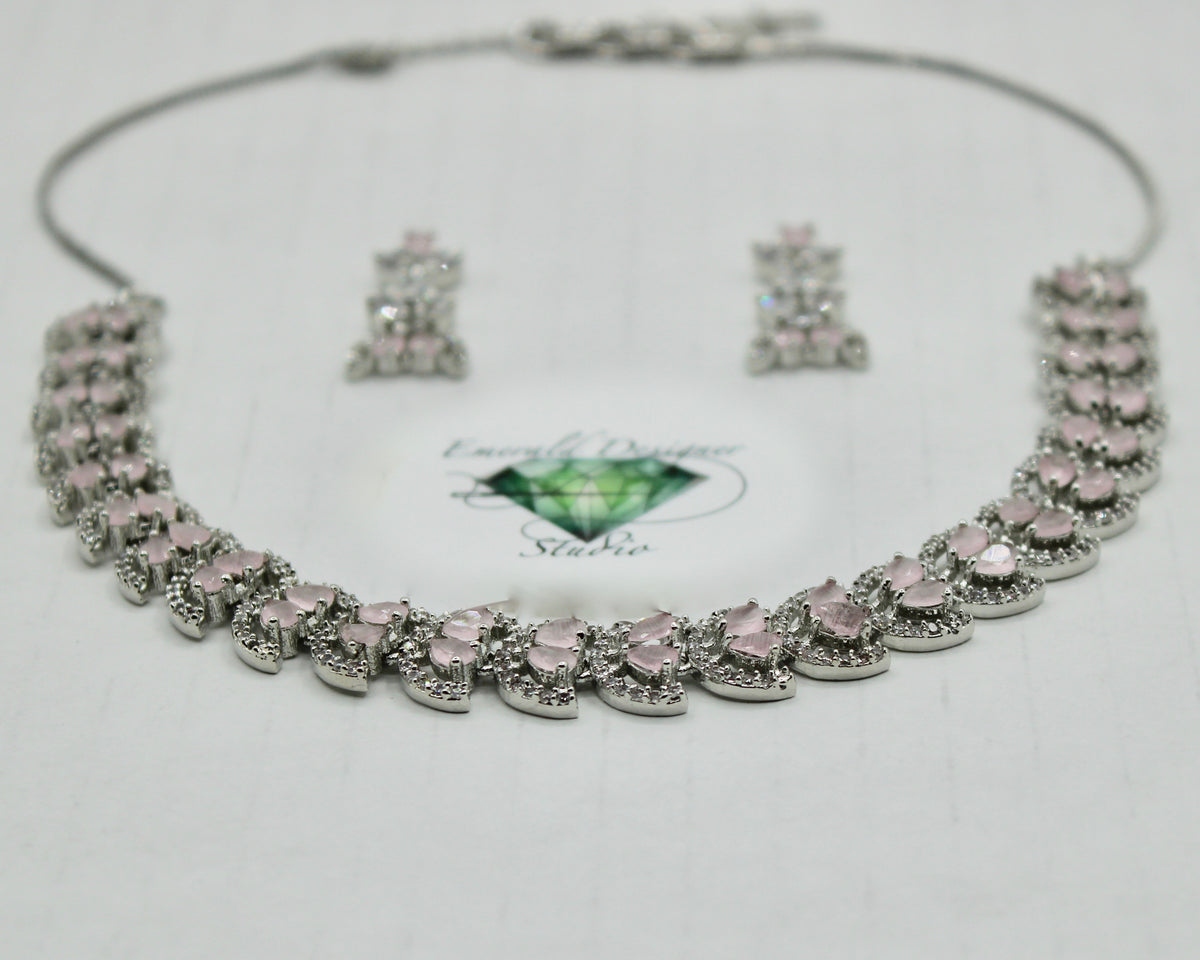 Cubic Zirconia Necklace Set - E871