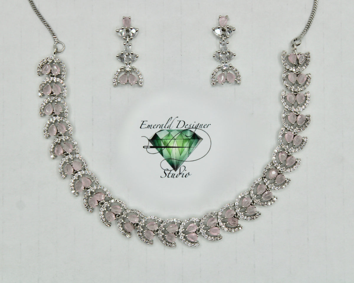 Cubic Zirconia Necklace Set - E871