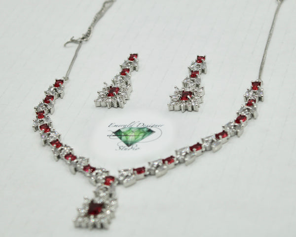 Cubic Zirconia Necklace Set - E851