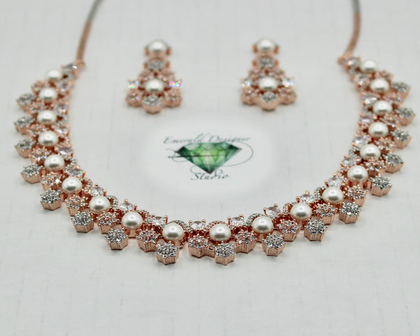 Faux Pearl Necklace Set - E853