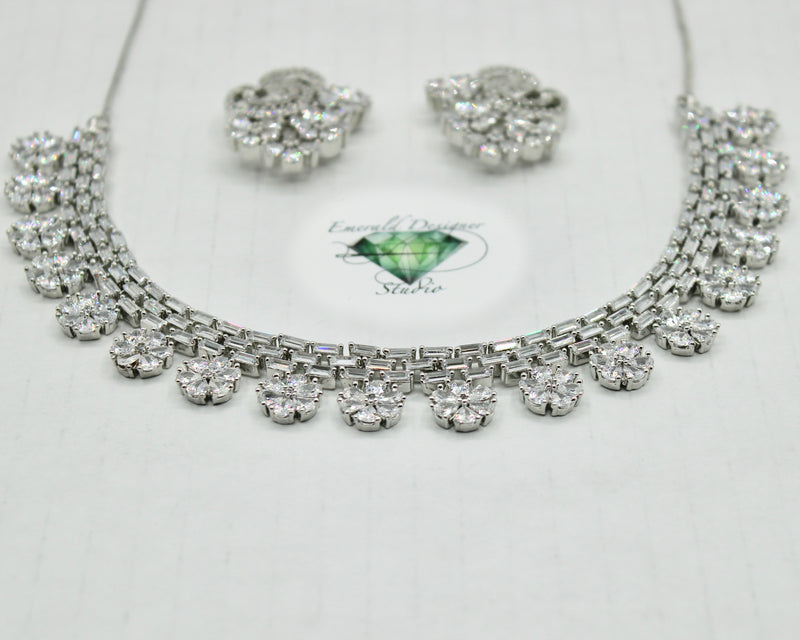 Cubic Zirconia Necklace Set - E2508