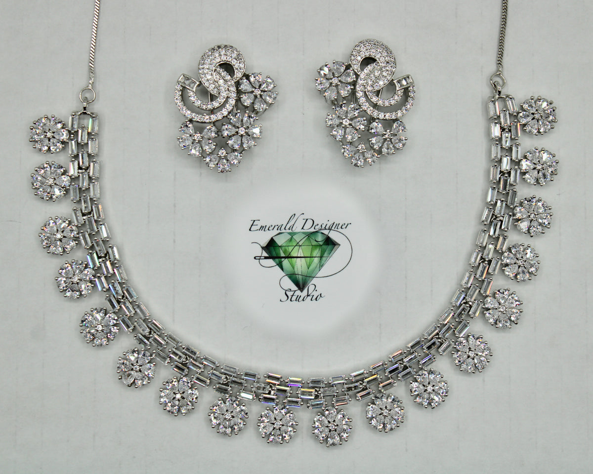 Cubic Zirconia Necklace Set - E2508