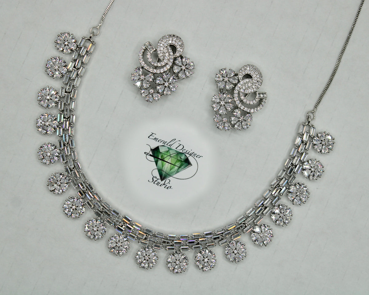 Cubic Zirconia Necklace Set - E2508