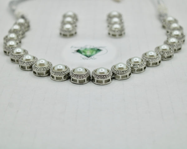 Faux Pearl Necklace Set - E796