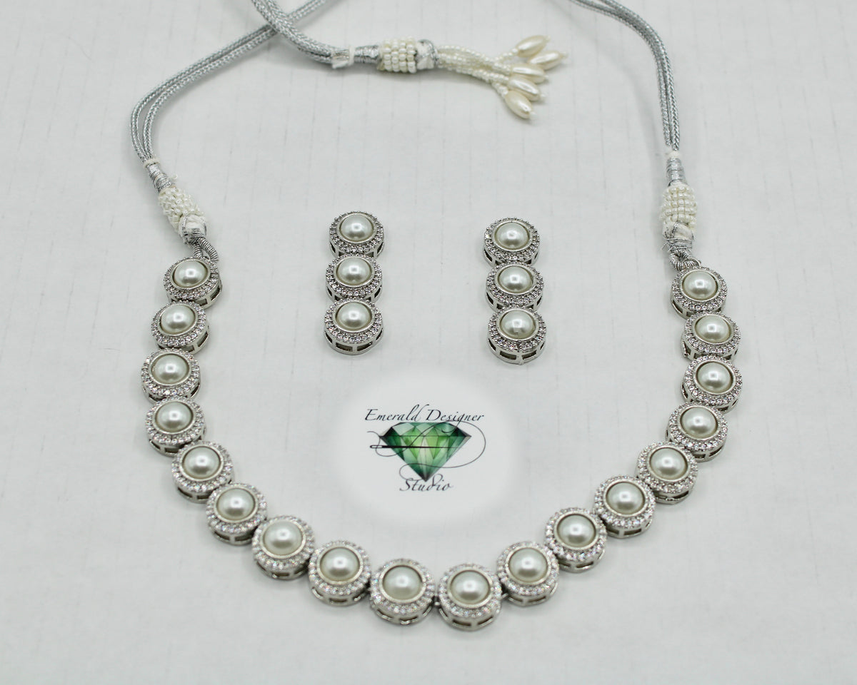 Faux Pearl Necklace Set - E796