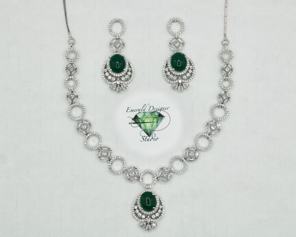 Cubic Zirconia Necklace Set - E803