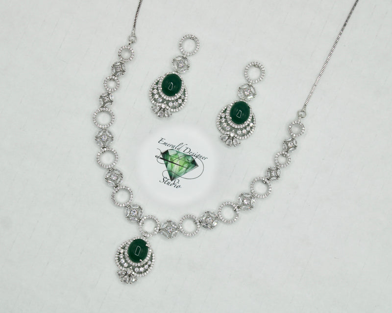 Cubic Zirconia Necklace Set - E803