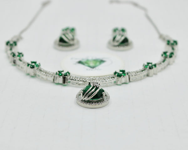 Pear-Cut Cubic Zirconia Necklace Set - E799