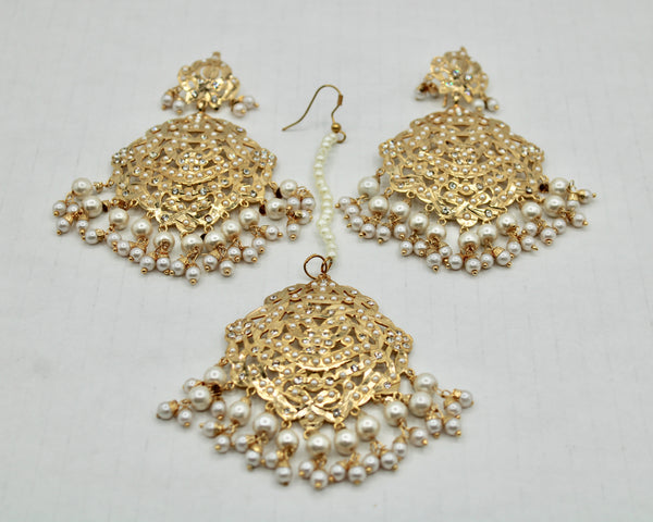 Hyderabadi Teeka Set With Faux Pearls - E1332