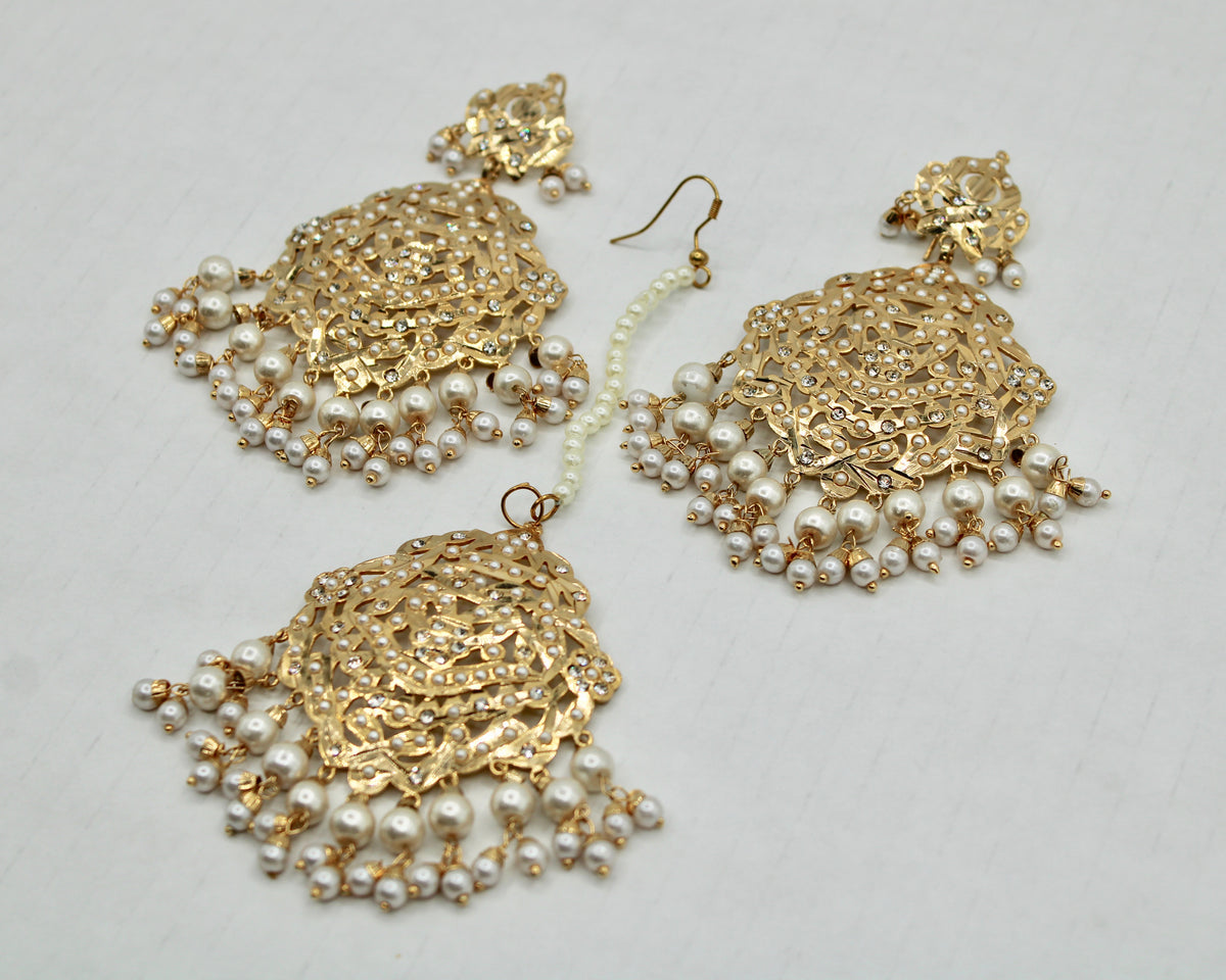 Hyderabadi Teeka Set With Faux Pearls - E1332