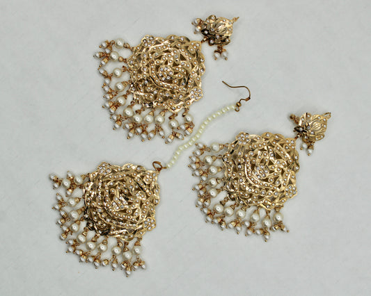 Hyderabadi Teeka Set With Faux Pearls - E1332