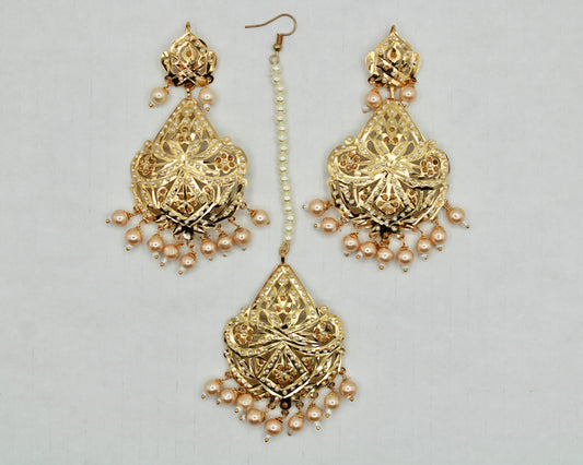 Punjabi Teeka Set With Faux Pearls - E1331