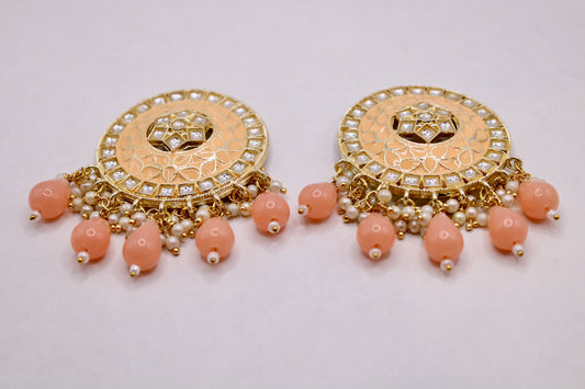 Hand-Painted Kundan Earrings - E7091