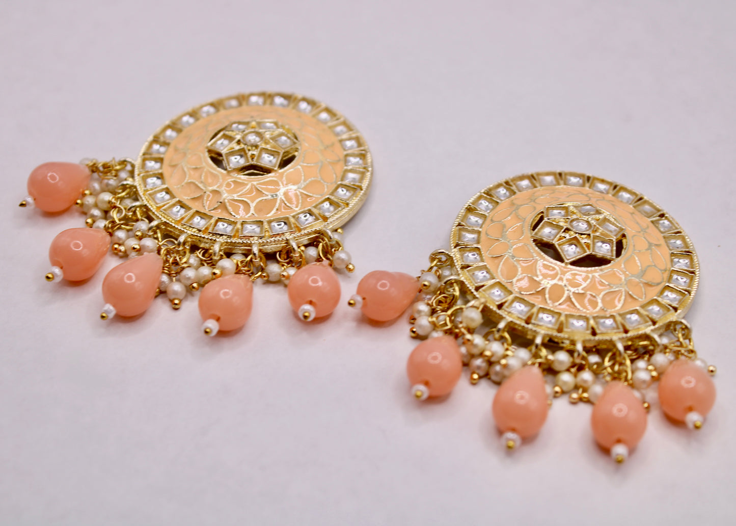 Hand-Painted Kundan Earrings - E7091